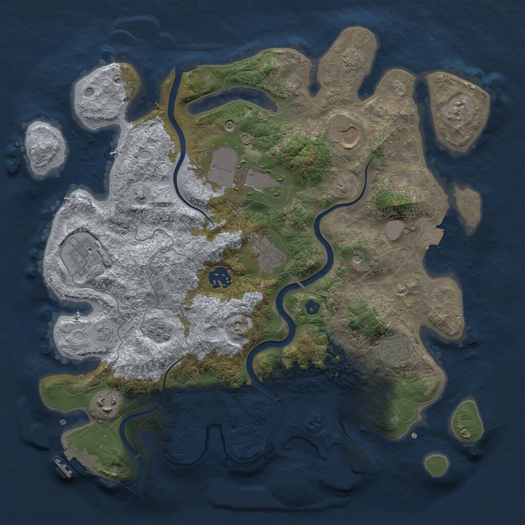Rust Map: Procedural Map, Size: 3600, Seed: 83130818, 14 Monuments