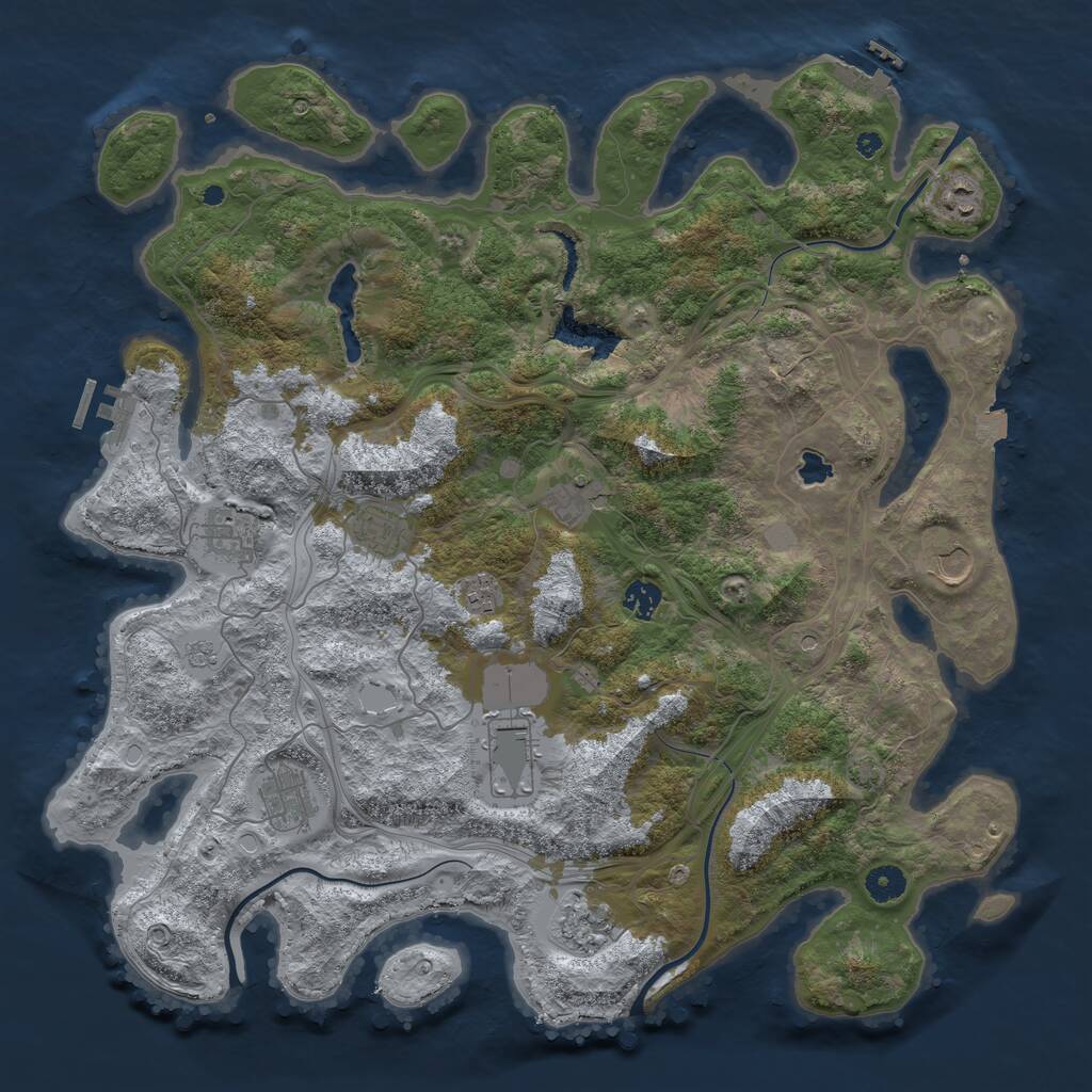 Rust Map: Procedural Map, Size: 4300, Seed: 22787640, 16 Monuments