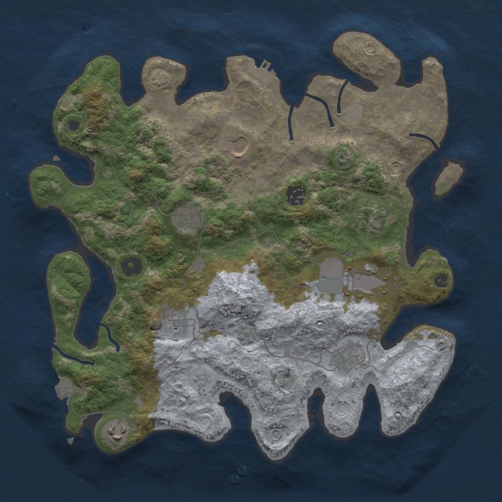 Rust Map: Procedural Map, Size: 3700, Seed: 212, 16 Monuments