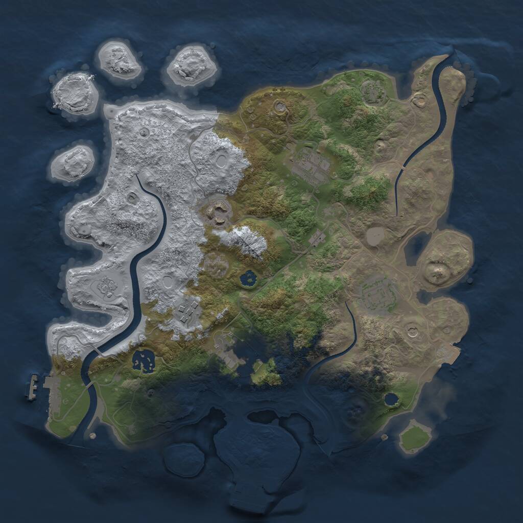 Rust Map: Procedural Map, Size: 3250, Seed: 8953395, 12 Monuments