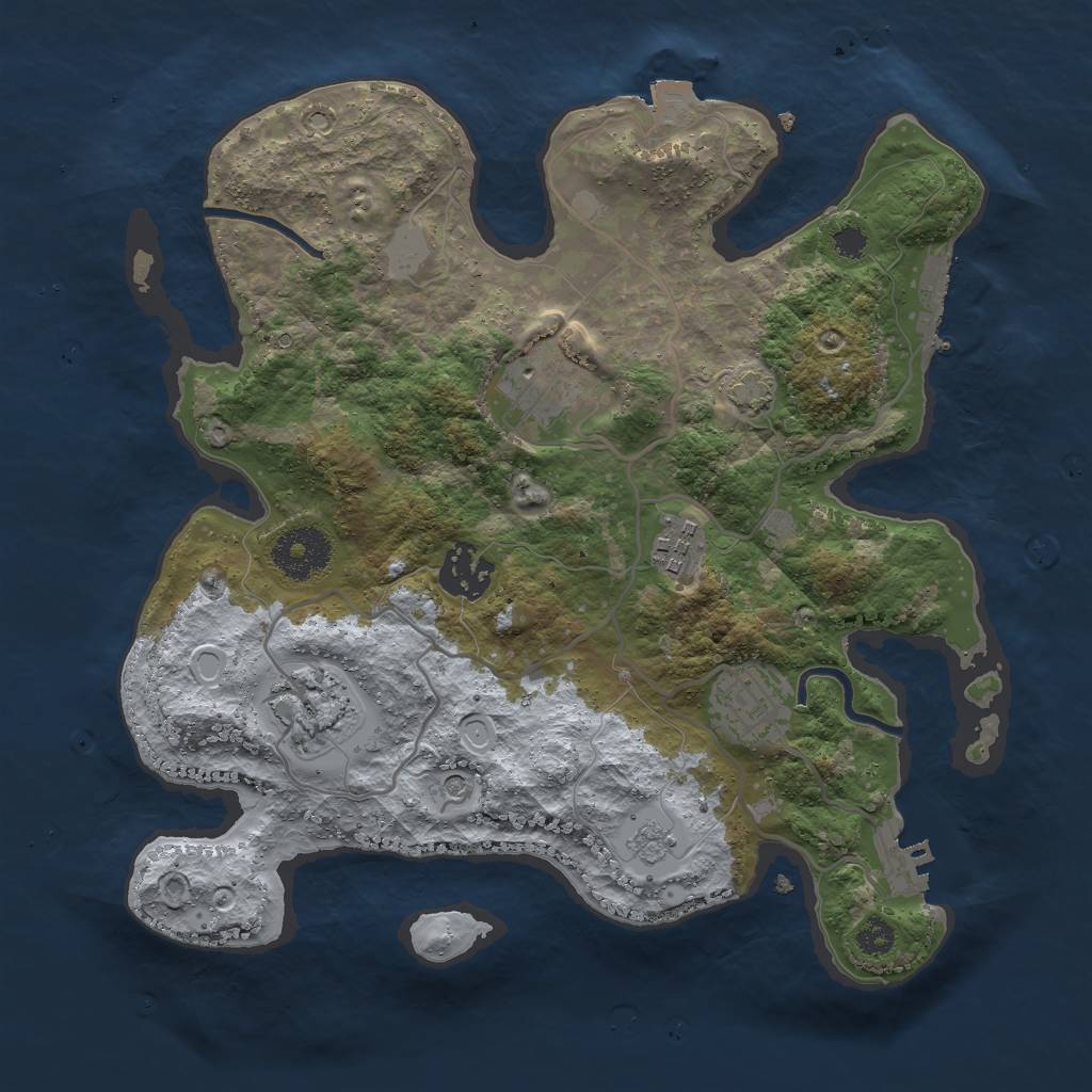 Rust Map: Procedural Map, Size: 3000, Seed: 87546513, 13 Monuments