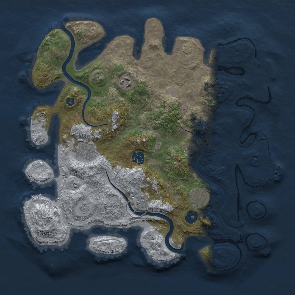Rust Map: Procedural Map, Size: 3450, Seed: 27868882, 11 Monuments