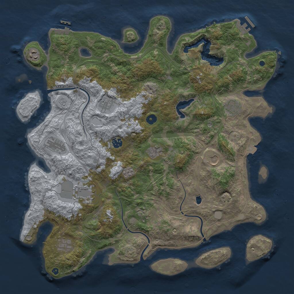 Rust Map: Procedural Map, Size: 4400, Seed: 26926433, 17 Monuments