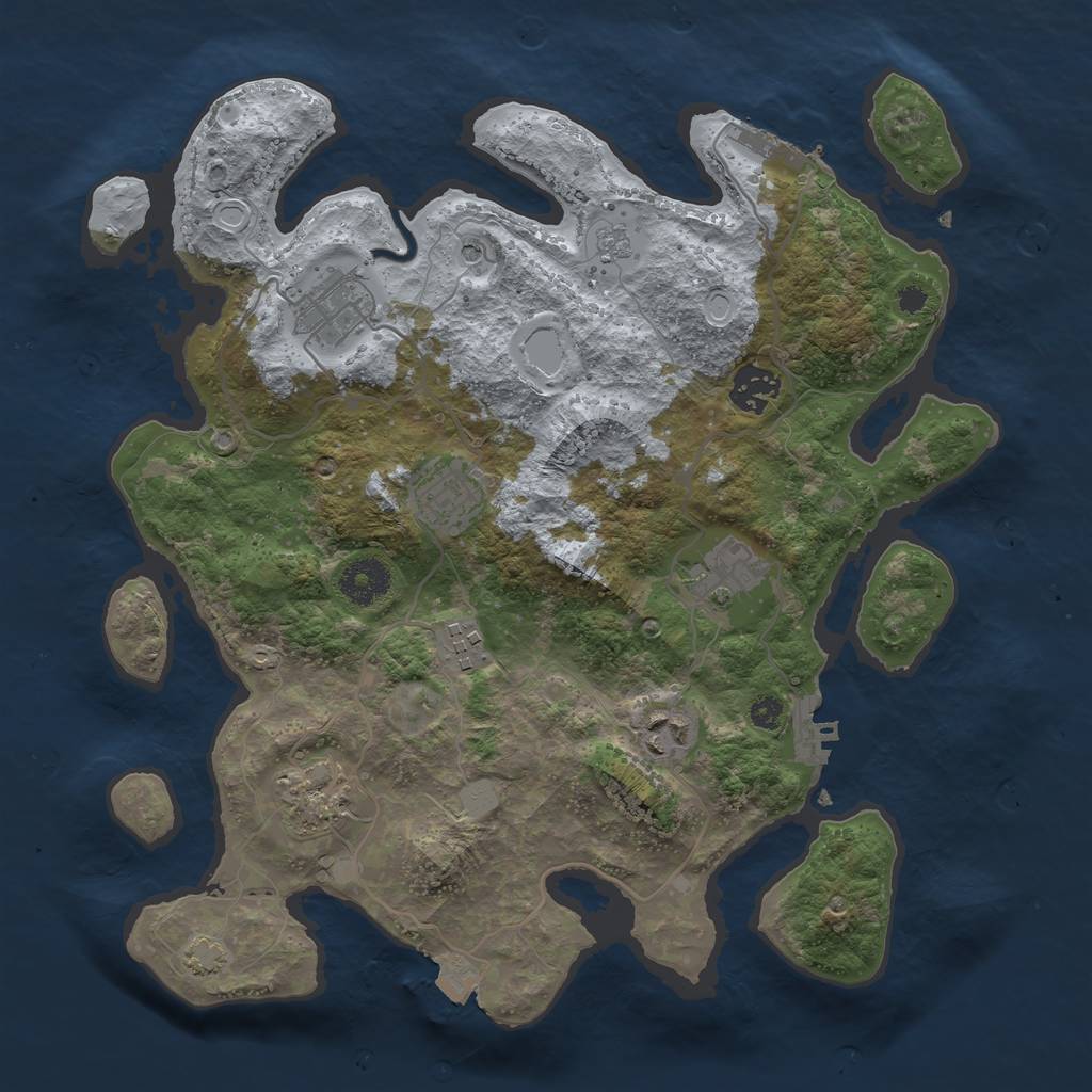 Rust Map: Procedural Map, Size: 3400, Seed: 86586364, 15 Monuments