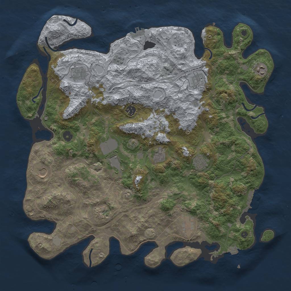 Rust Map: Procedural Map, Size: 4400, Seed: 17507321, 19 Monuments
