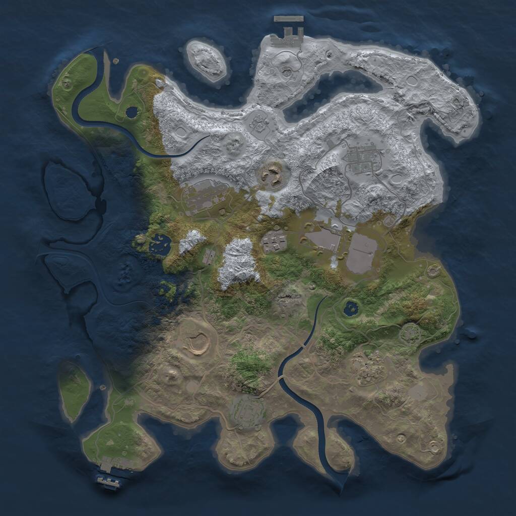 Rust Map: Procedural Map, Size: 3500, Seed: 1403606691, 15 Monuments