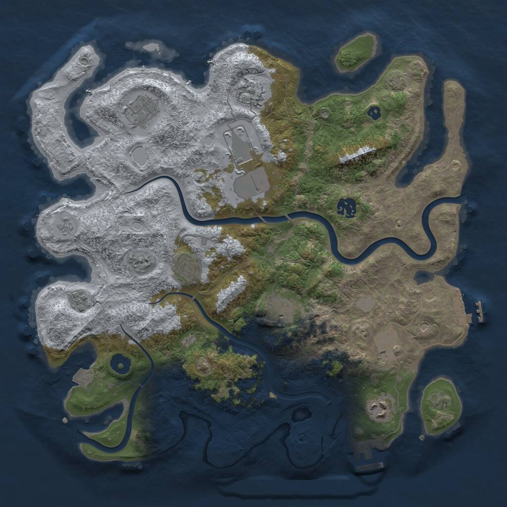 Rust Map: Procedural Map, Size: 3750, Seed: 53993897, 15 Monuments