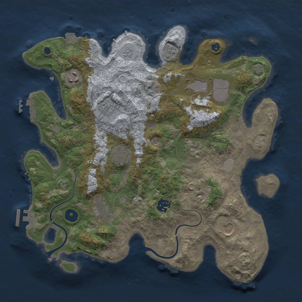 Rust Map: Procedural Map, Size: 3550, Seed: 1604158, 15 Monuments