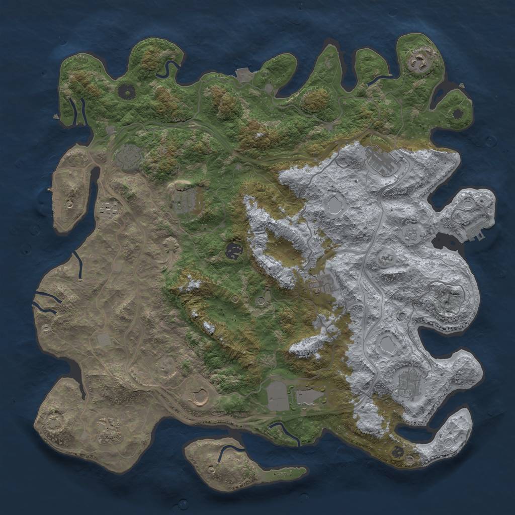 Rust Map: Procedural Map, Size: 4501, Seed: 2356626, 19 Monuments