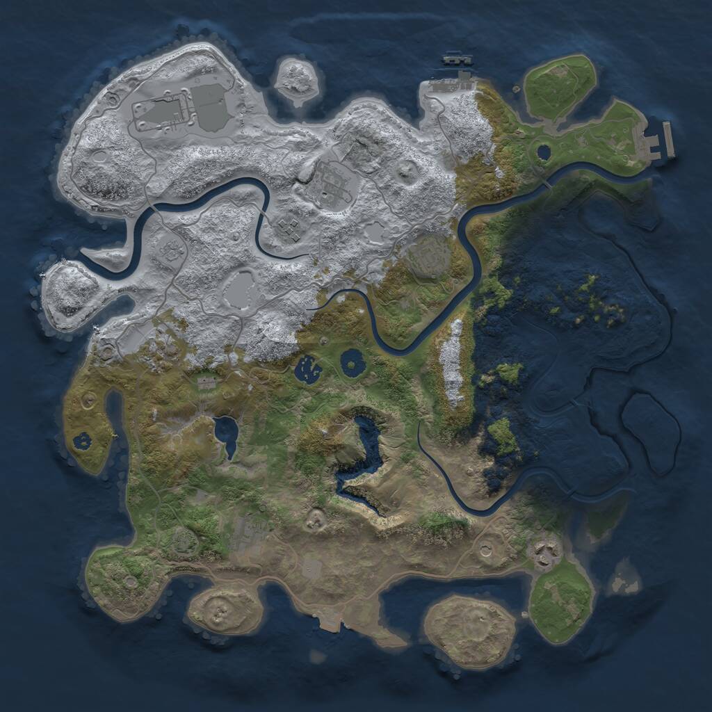 Rust Map: Procedural Map, Size: 4000, Seed: 46431162, 14 Monuments