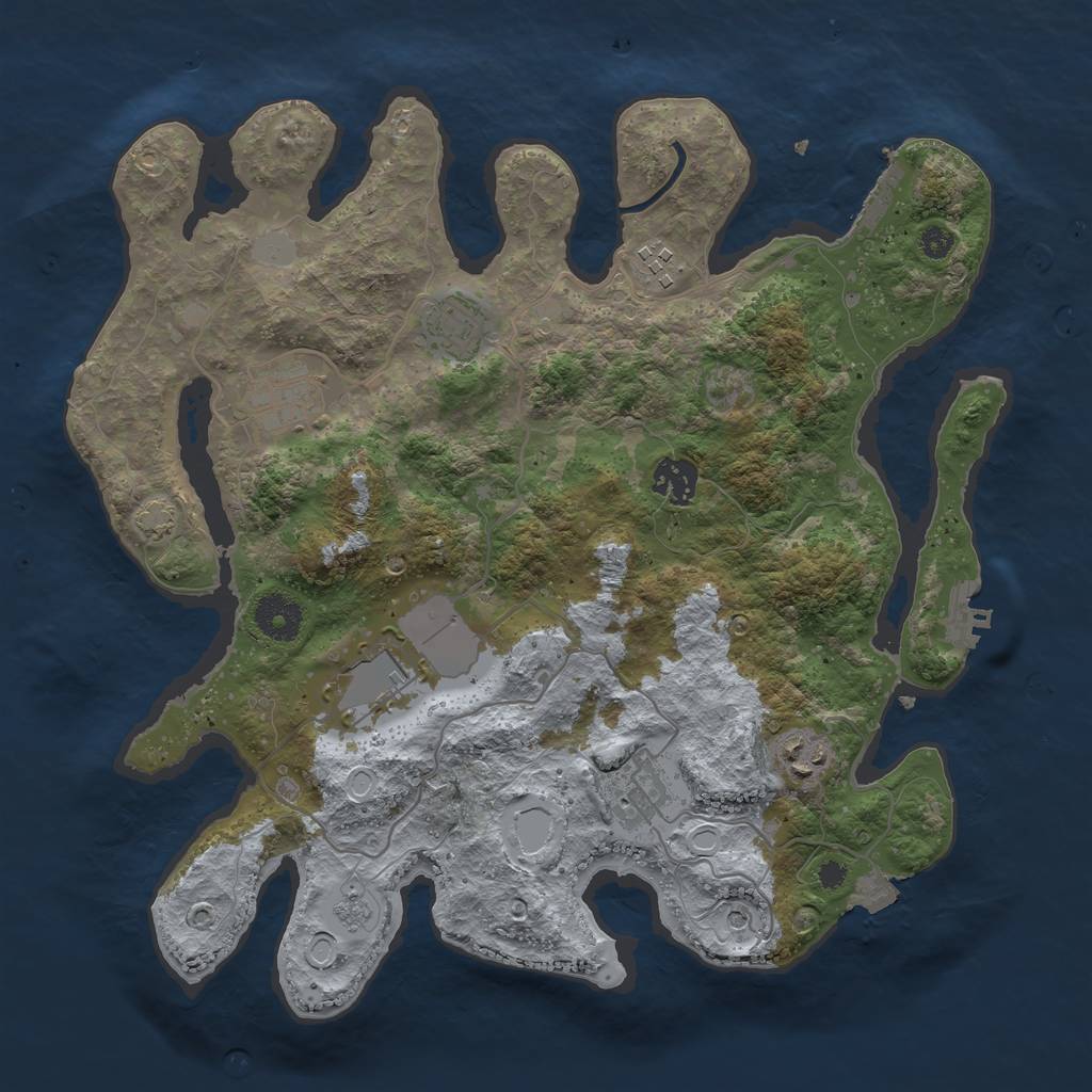 Rust Map: Procedural Map, Size: 3500, Seed: 806739164, 15 Monuments
