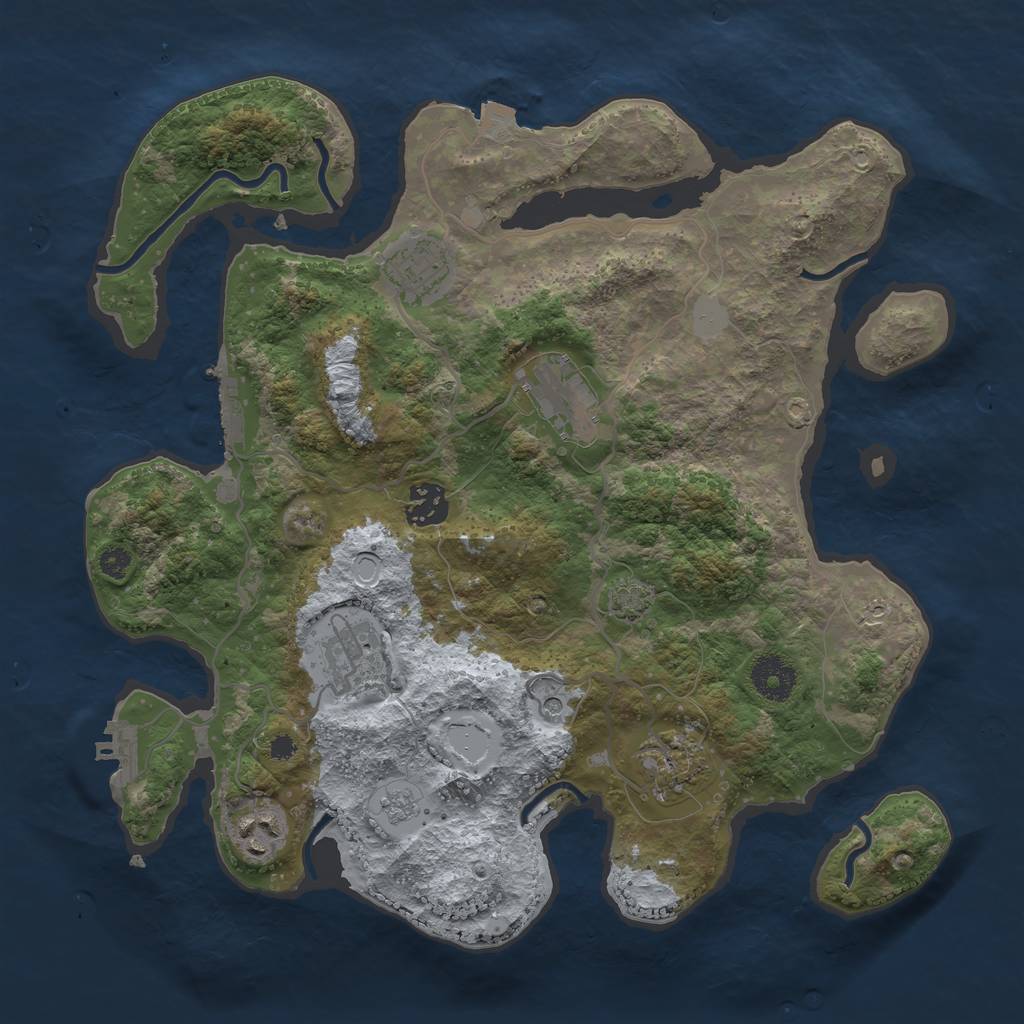 Rust Map: Procedural Map, Size: 3400, Seed: 64477288, 14 Monuments