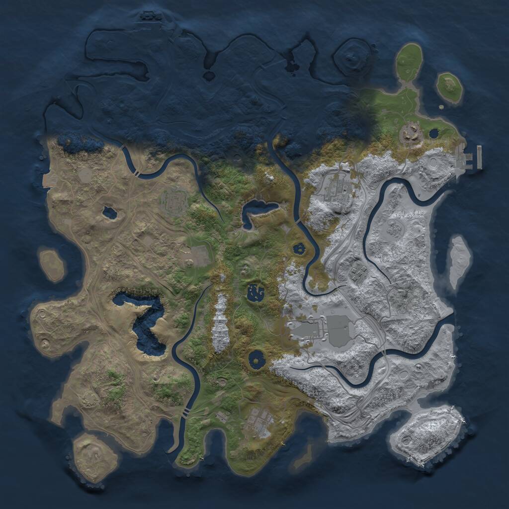 Rust Map: Procedural Map, Size: 4250, Seed: 585336259, 14 Monuments