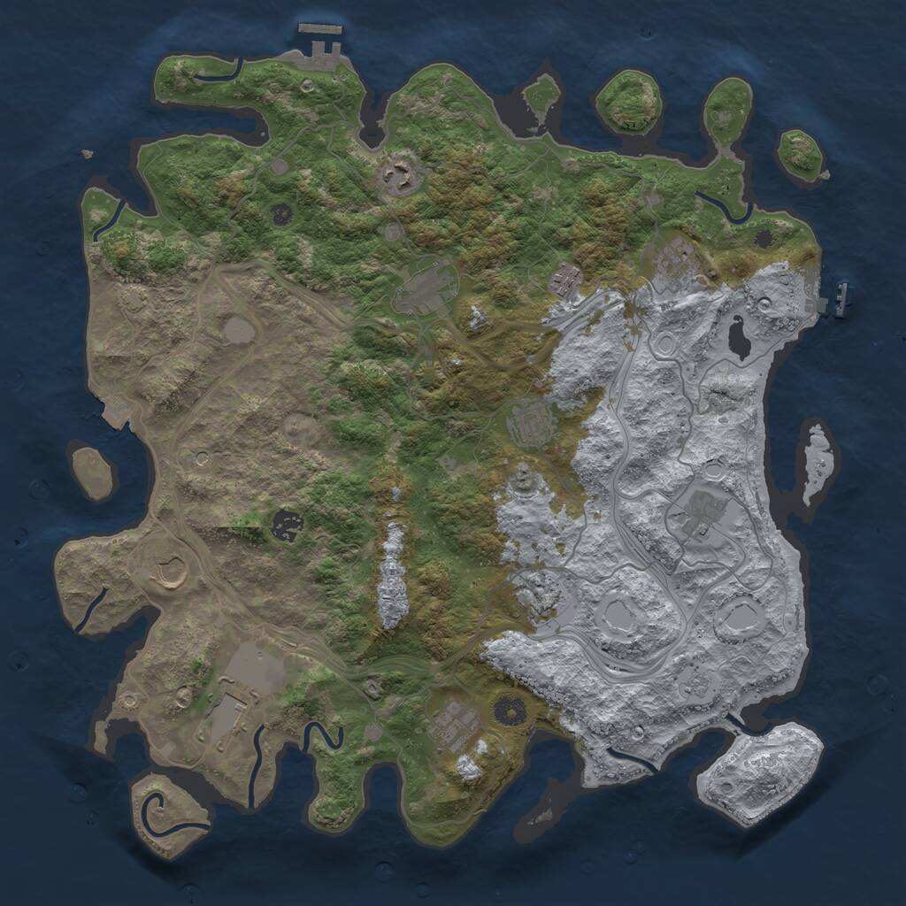 Rust Map: Procedural Map, Size: 4250, Seed: 585336259, 17 Monuments