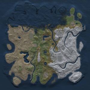 Thumbnail Rust Map: Procedural Map, Size: 4250, Seed: 585336259, 14 Monuments
