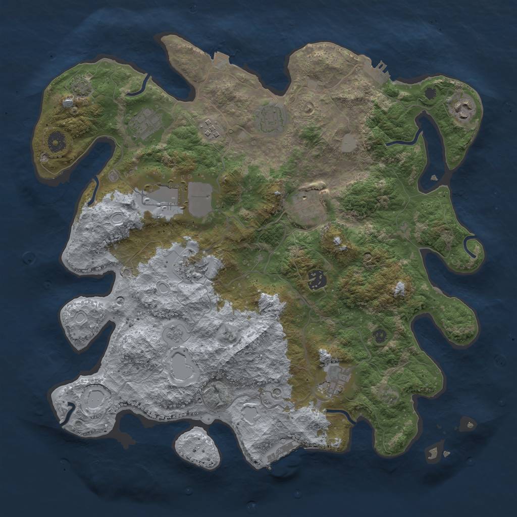 Rust Map: Procedural Map, Size: 3900, Seed: 944998, 17 Monuments