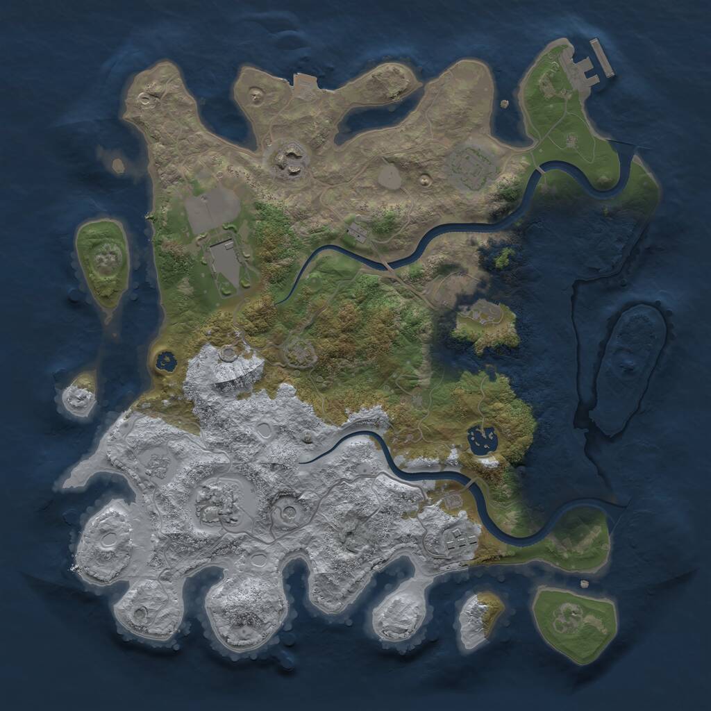 Rust Map: Procedural Map, Size: 3500, Seed: 1988420, 12 Monuments