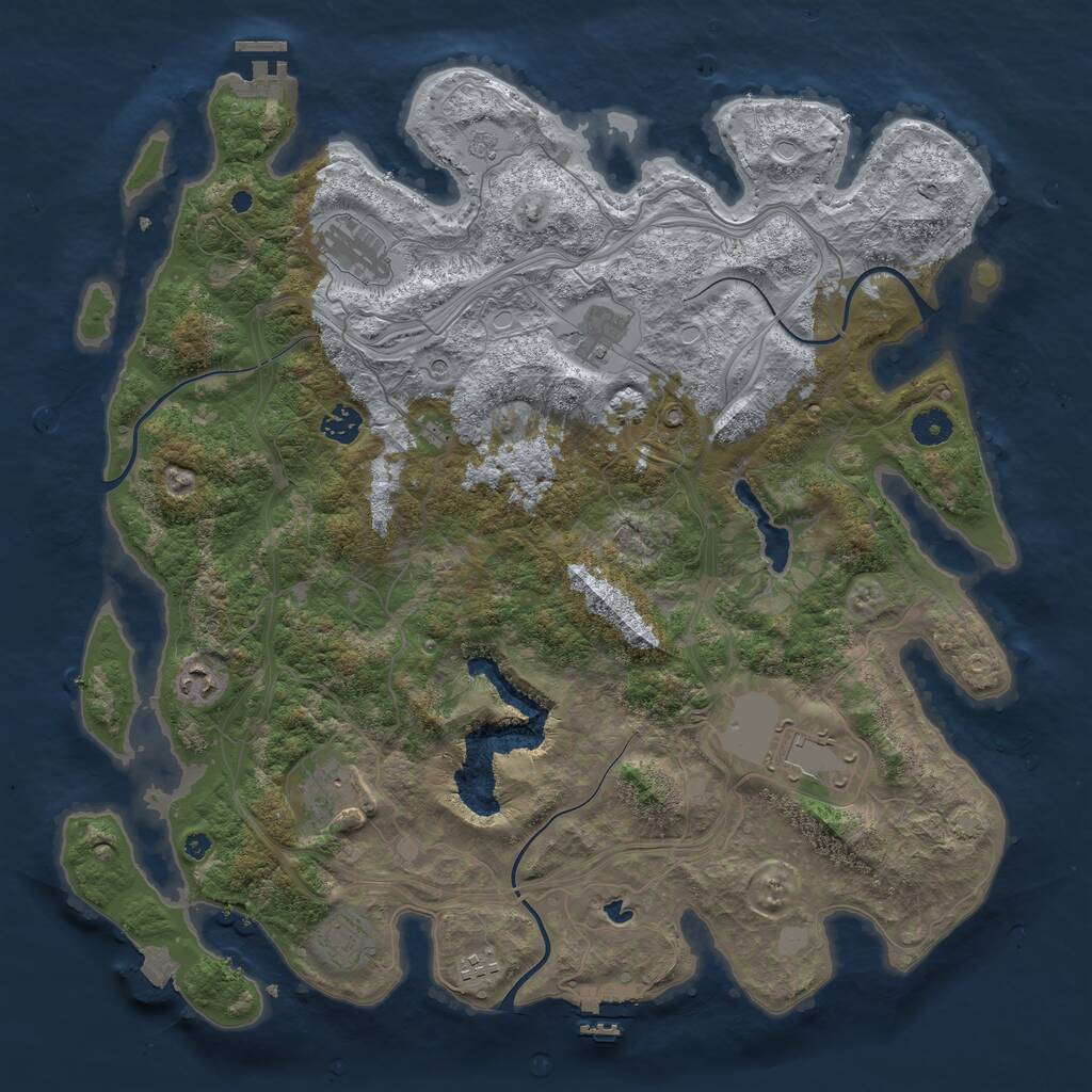 Rust Map: Procedural Map, Size: 4250, Seed: 865075958, 14 Monuments