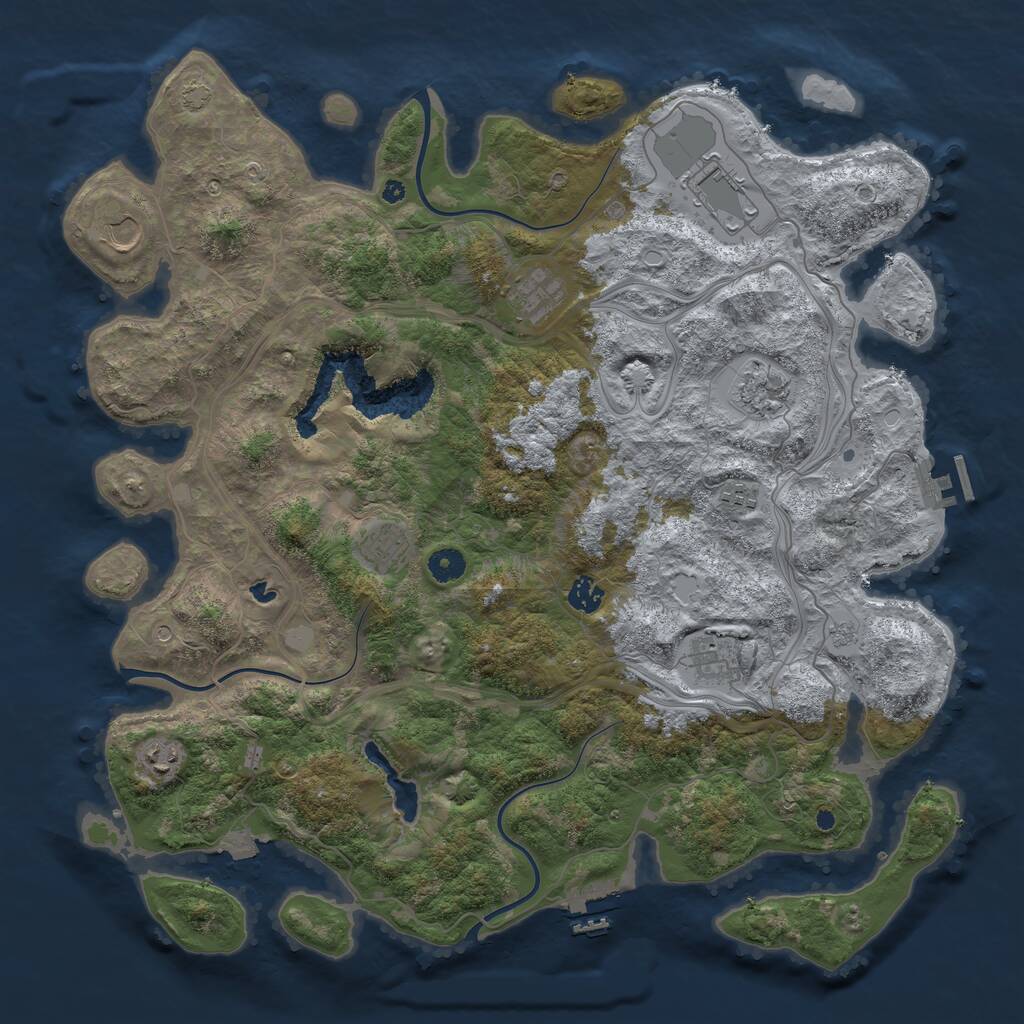 Rust Map: Procedural Map, Size: 4400, Seed: 47350563, 15 Monuments