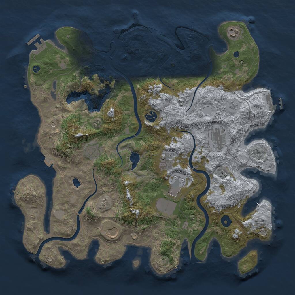 Rust Map: Procedural Map, Size: 4000, Seed: 84448415, 14 Monuments