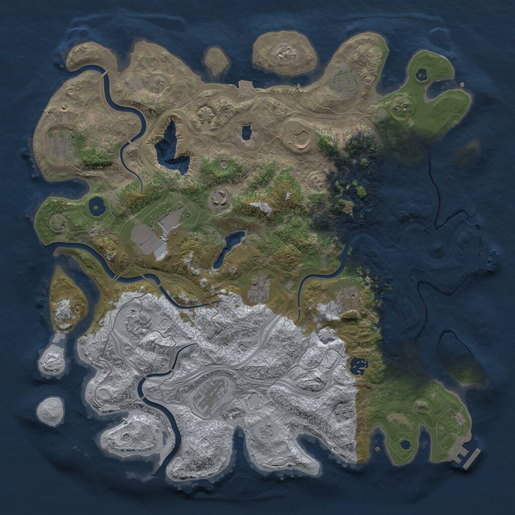 Rust Map: Procedural Map, Size: 4300, Seed: 32500, 17 Monuments