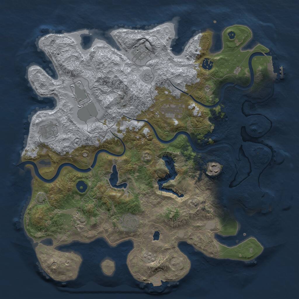 Rust Map: Procedural Map, Size: 4000, Seed: 1271581851, 15 Monuments