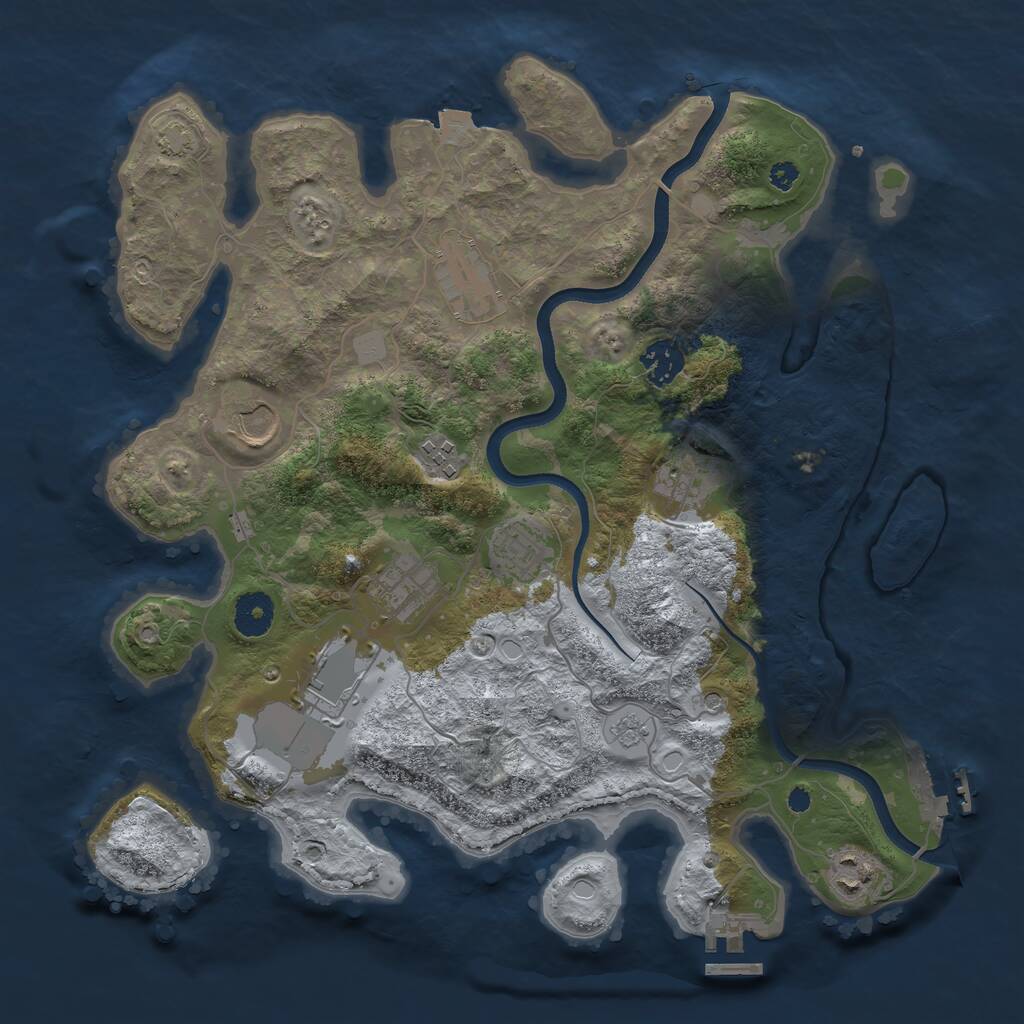 Rust Map: Procedural Map, Size: 3600, Seed: 66909095, 15 Monuments