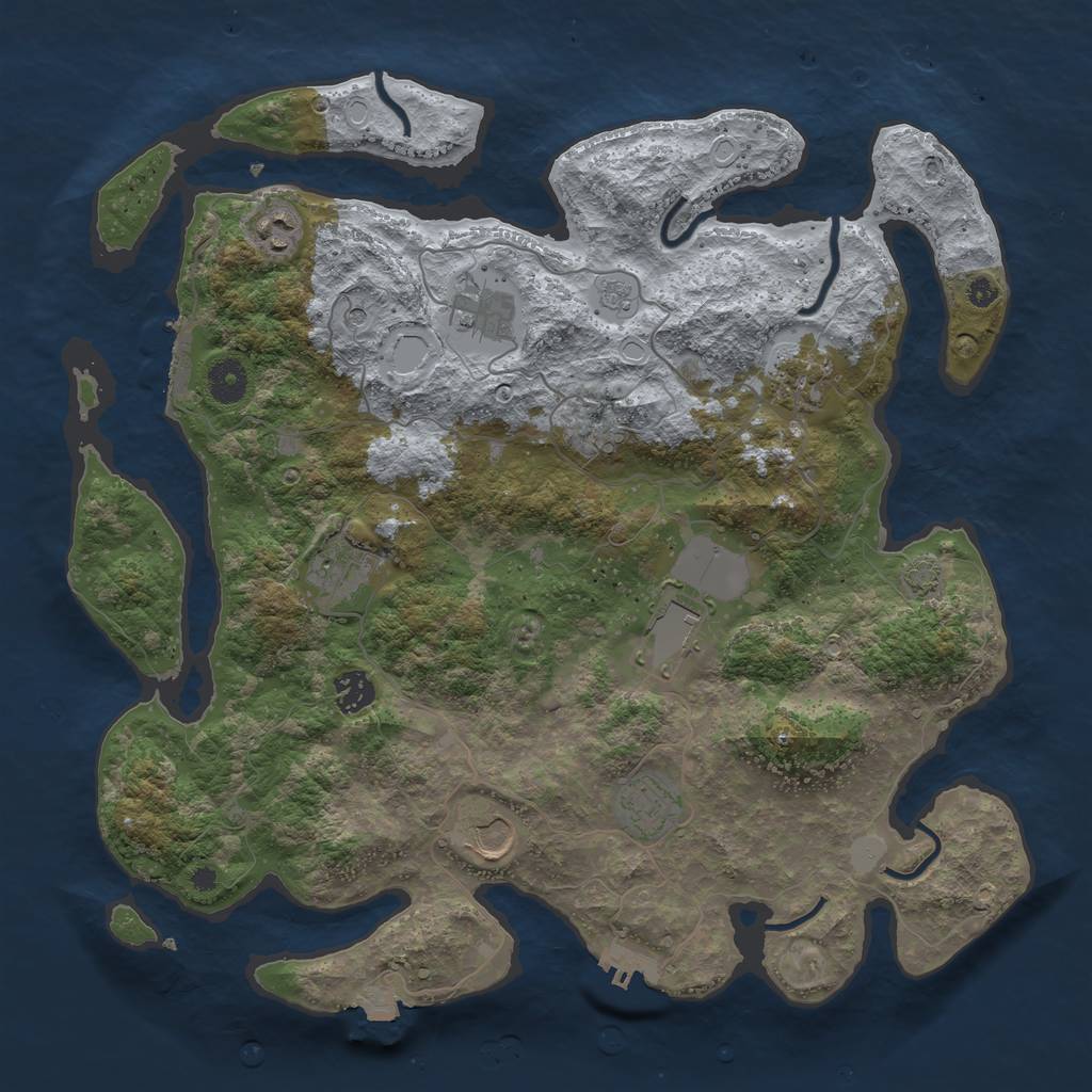 Rust Map: Procedural Map, Size: 3900, Seed: 2294523, 16 Monuments
