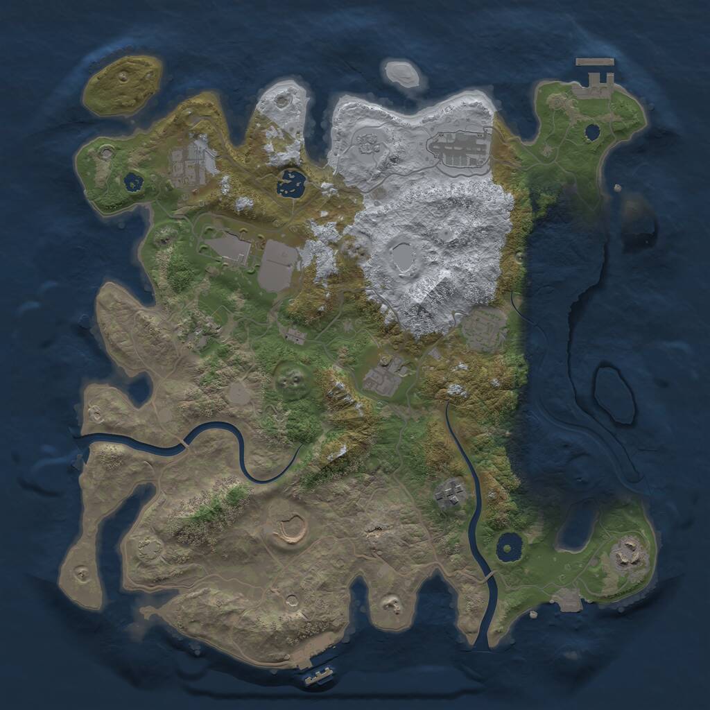 Rust Map: Procedural Map, Size: 3750, Seed: 397268734, 16 Monuments