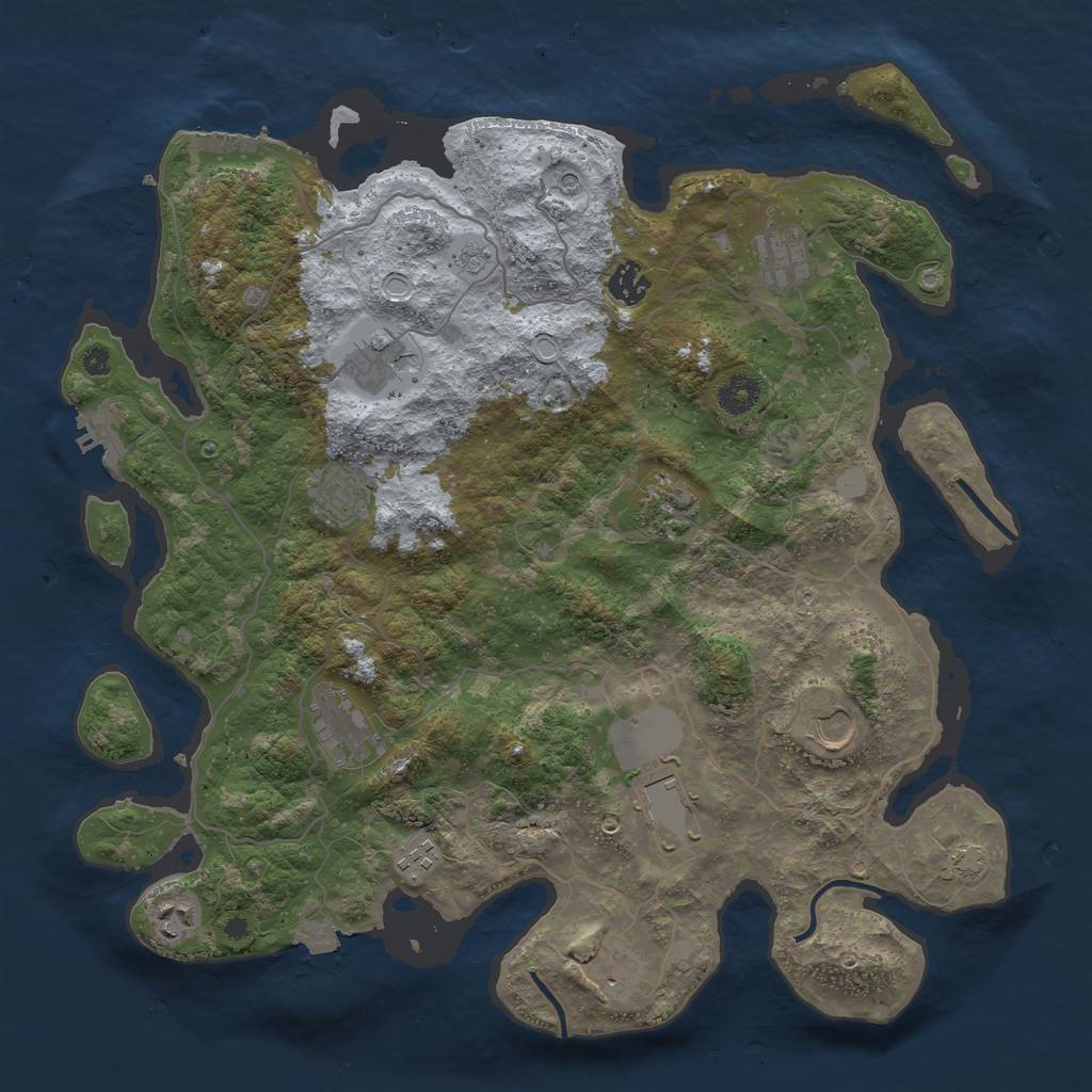 Rust Map: Procedural Map, Size: 4000, Seed: 22587924, 19 Monuments