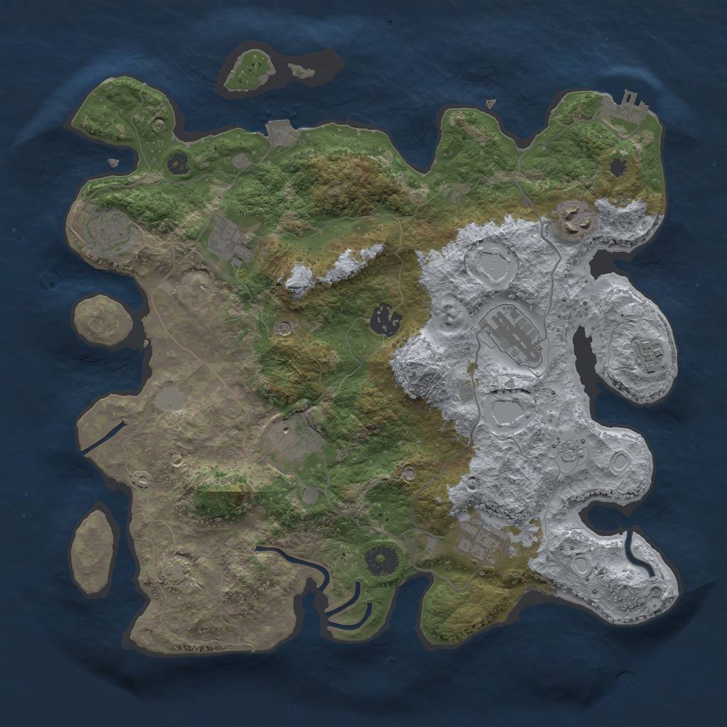 Rust Map: Procedural Map, Size: 3450, Seed: 14446997, 15 Monuments