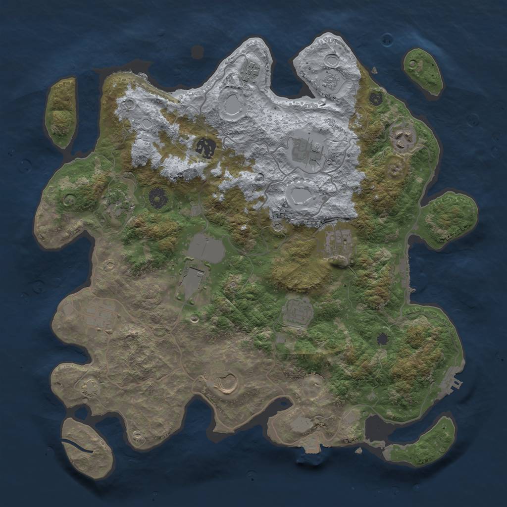 Rust Map: Procedural Map, Size: 3750, Seed: 50129729, 18 Monuments
