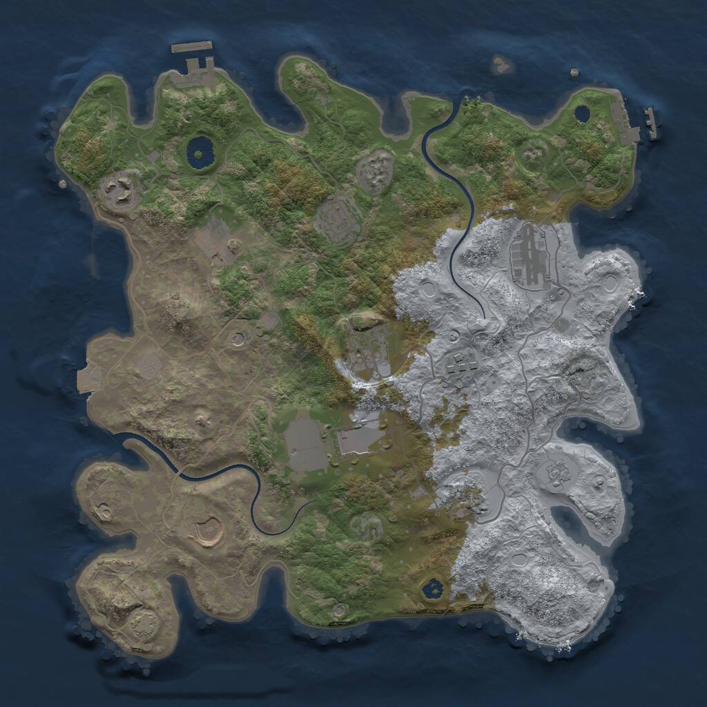 Rust Map: Procedural Map, Size: 3500, Seed: 65792161, 15 Monuments