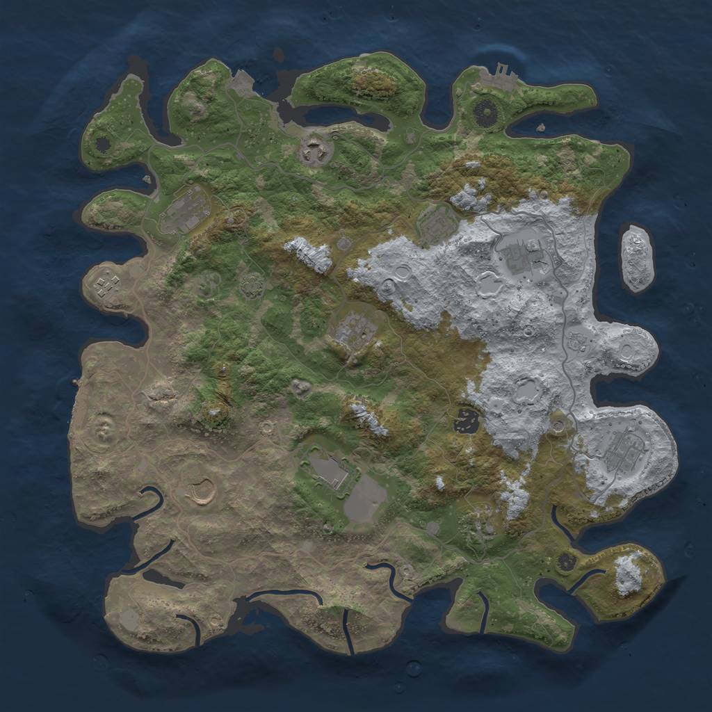 Rust Map: Procedural Map, Size: 4100, Seed: 98907754, 19 Monuments