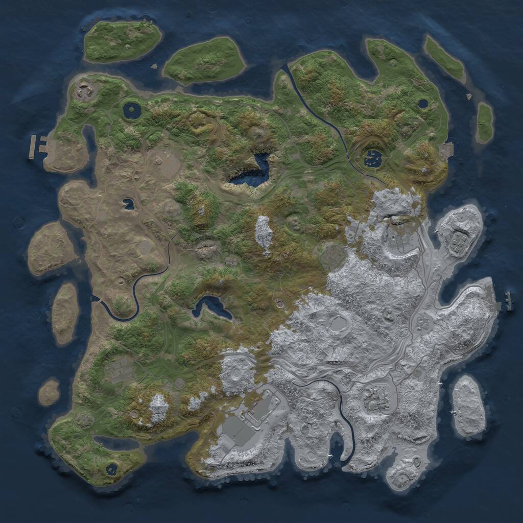 Rust Map: Procedural Map, Size: 4400, Seed: 76666783, 15 Monuments