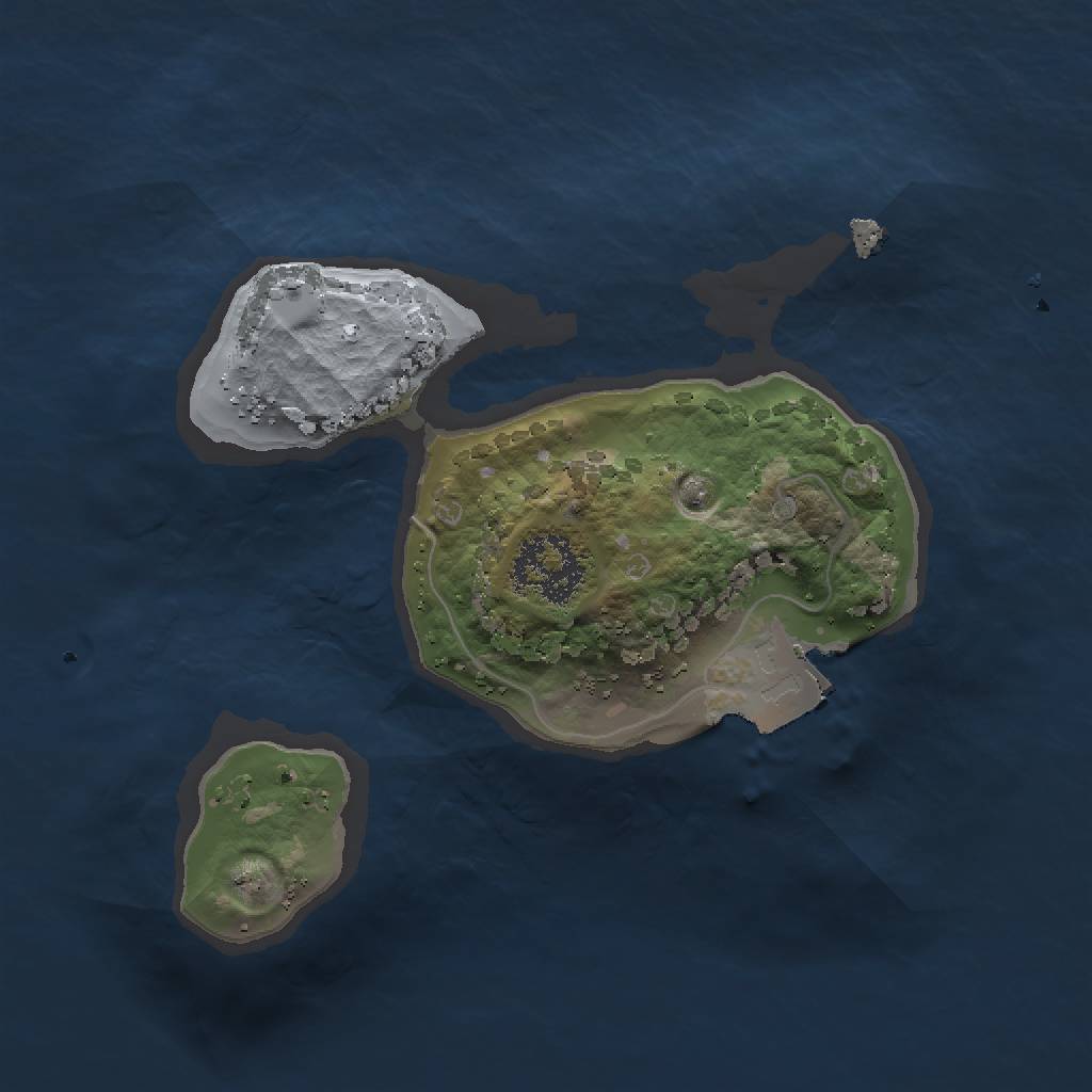 Rust Map: Procedural Map, Size: 1500, Seed: 7923655, 3 Monuments