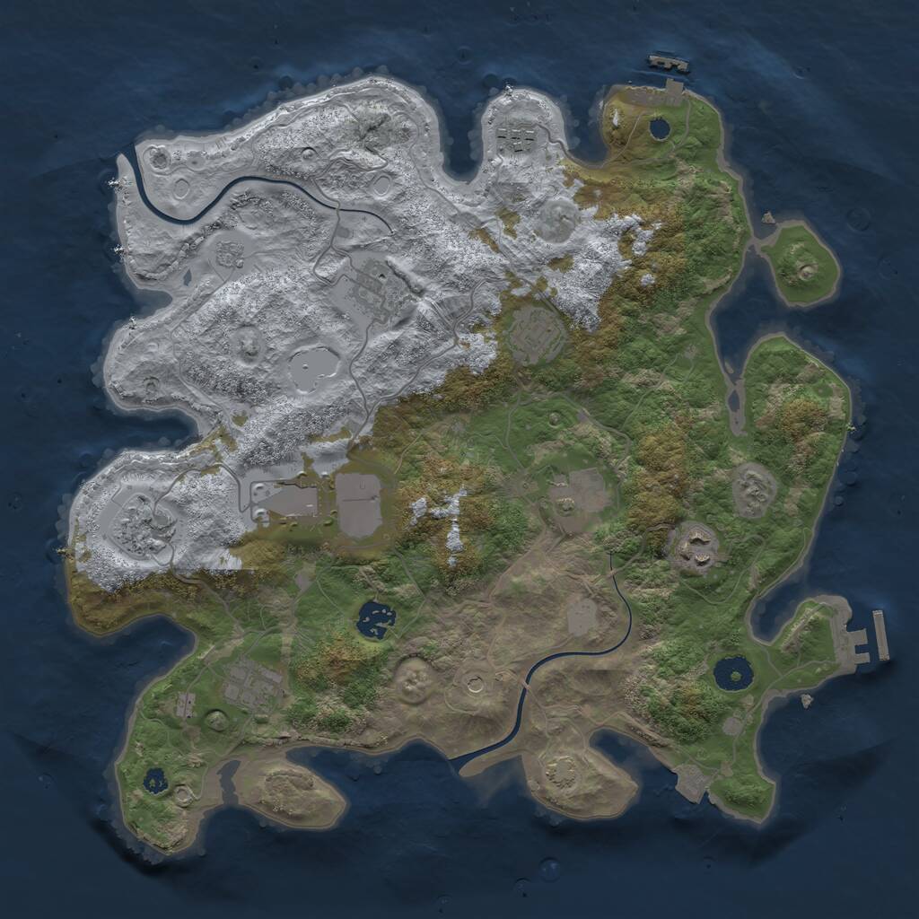 Rust Map: Procedural Map, Size: 3700, Seed: 13000192, 15 Monuments