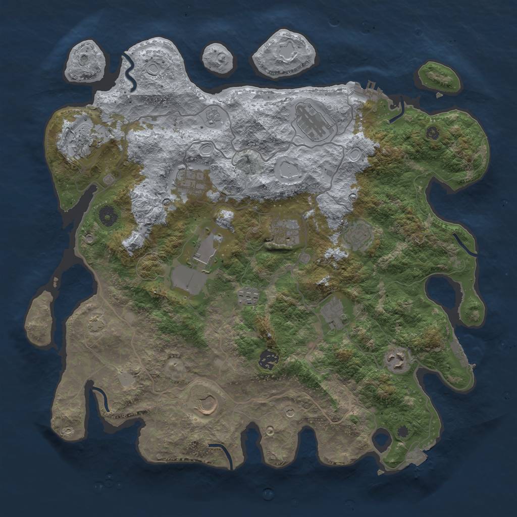 Rust Map: Procedural Map, Size: 4000, Seed: 1933349615, 19 Monuments