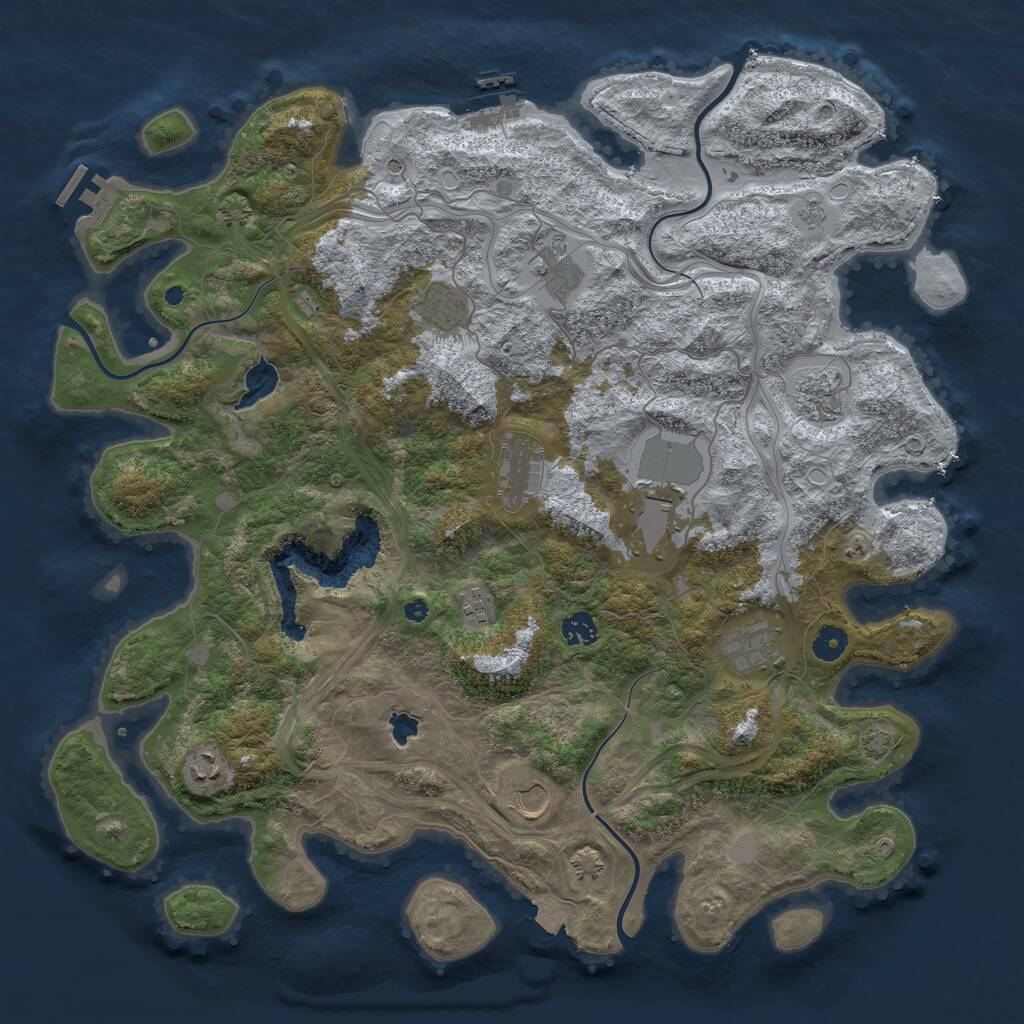Rust Map: Procedural Map, Size: 4400, Seed: 56457972, 16 Monuments