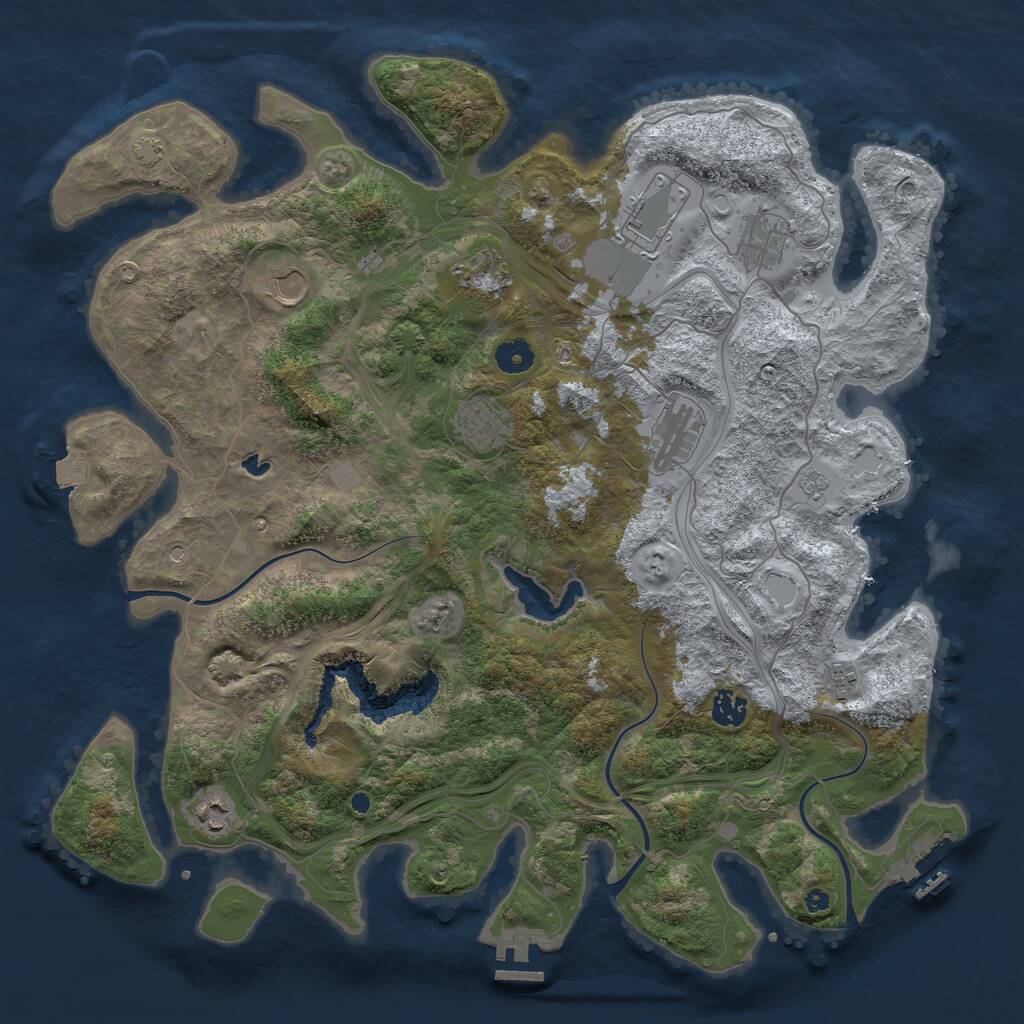 Rust Map: Procedural Map, Size: 4250, Seed: 9518, 15 Monuments