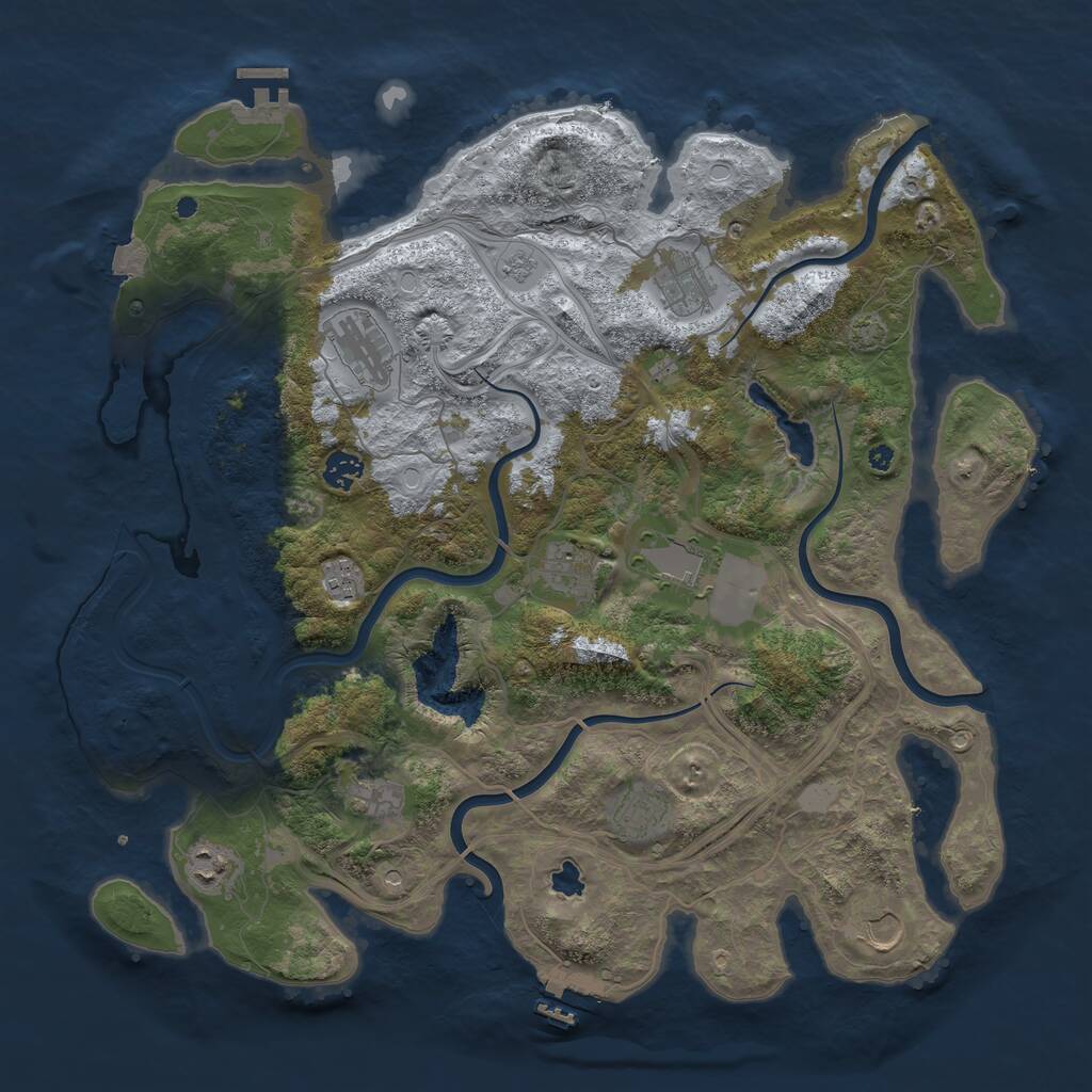 Rust Map: Procedural Map, Size: 4250, Seed: 96200917, 16 Monuments