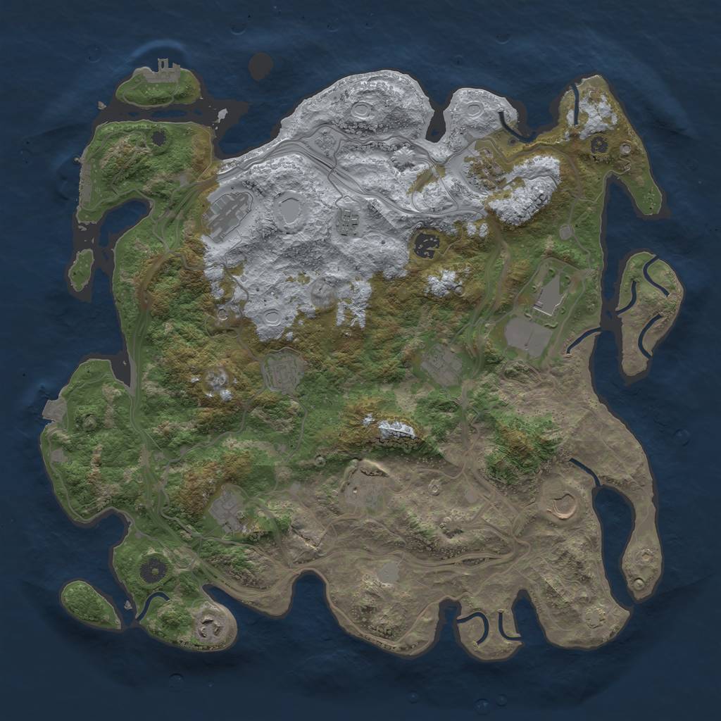 Rust Map: Procedural Map, Size: 4250, Seed: 96200917, 19 Monuments
