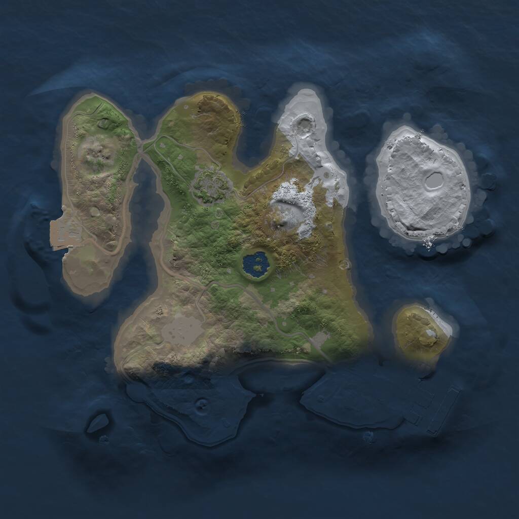 Rust Map: Procedural Map, Size: 2000, Seed: 7465275, 3 Monuments