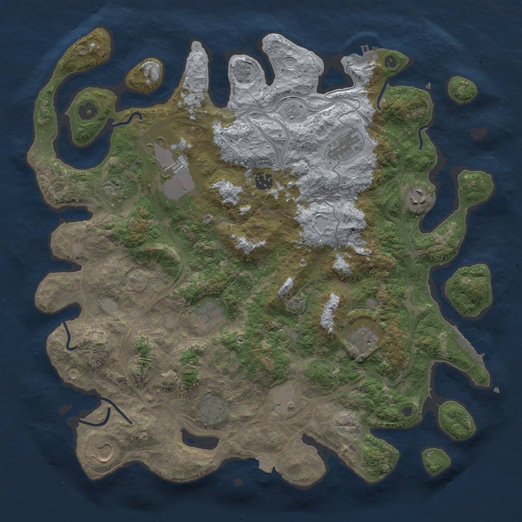 Rust Map: Procedural Map, Size: 4300, Seed: 95229310, 19 Monuments