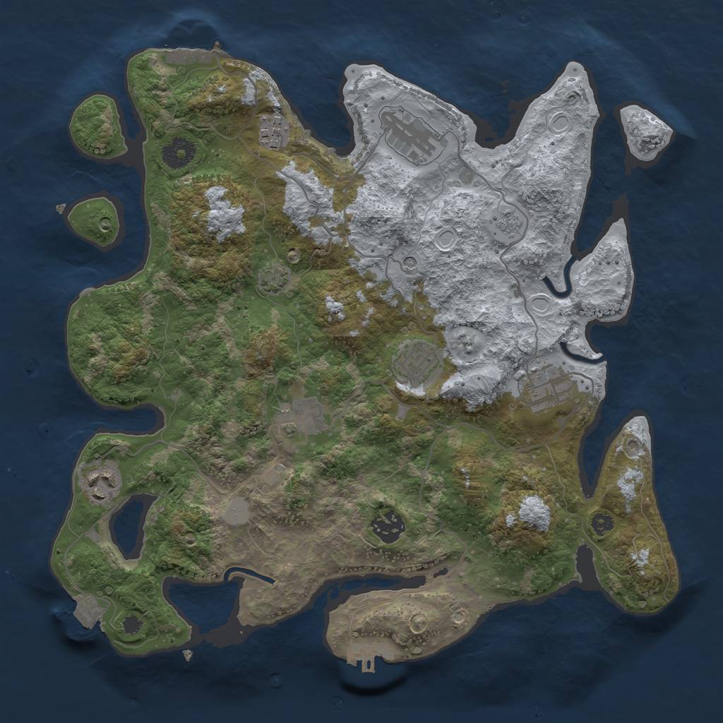 Rust Map: Procedural Map, Size: 3400, Seed: 65551557, 15 Monuments