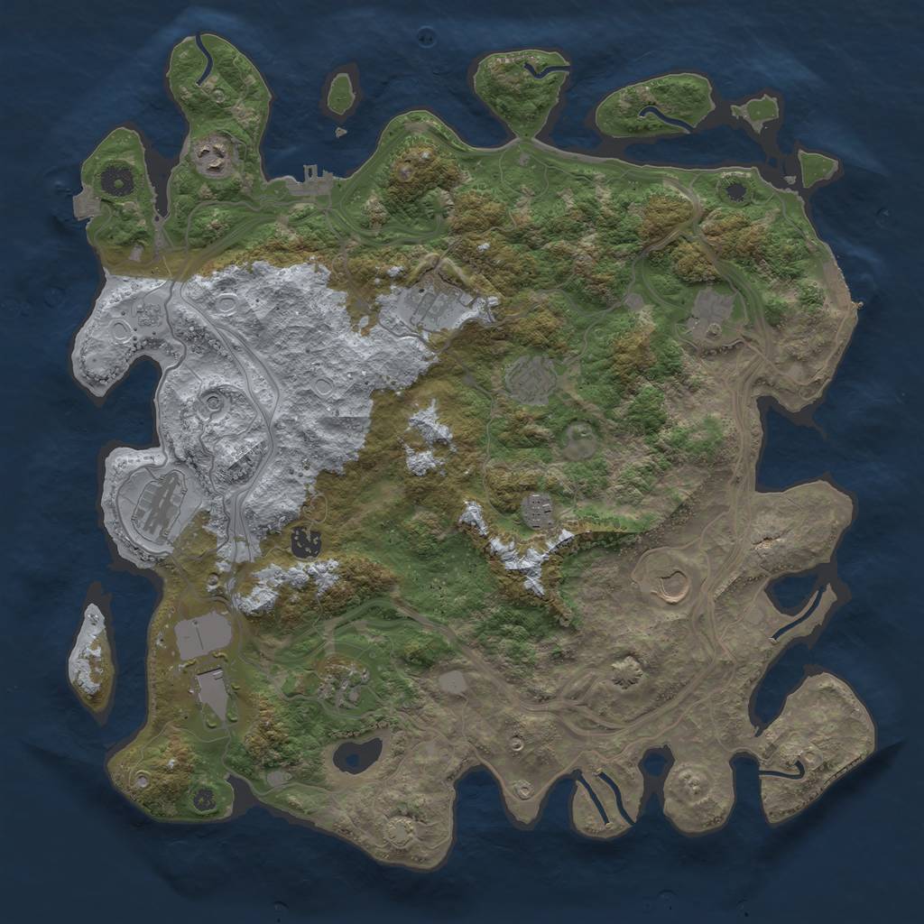 Rust Map: Procedural Map, Size: 4250, Seed: 96, 18 Monuments