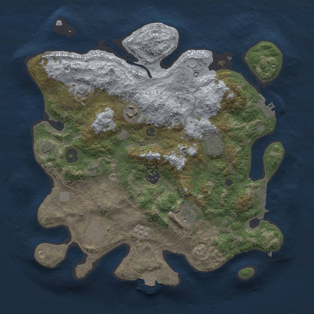 Rust Map: Procedural Map, Size: 3400, Seed: 73029783, 15 Monuments