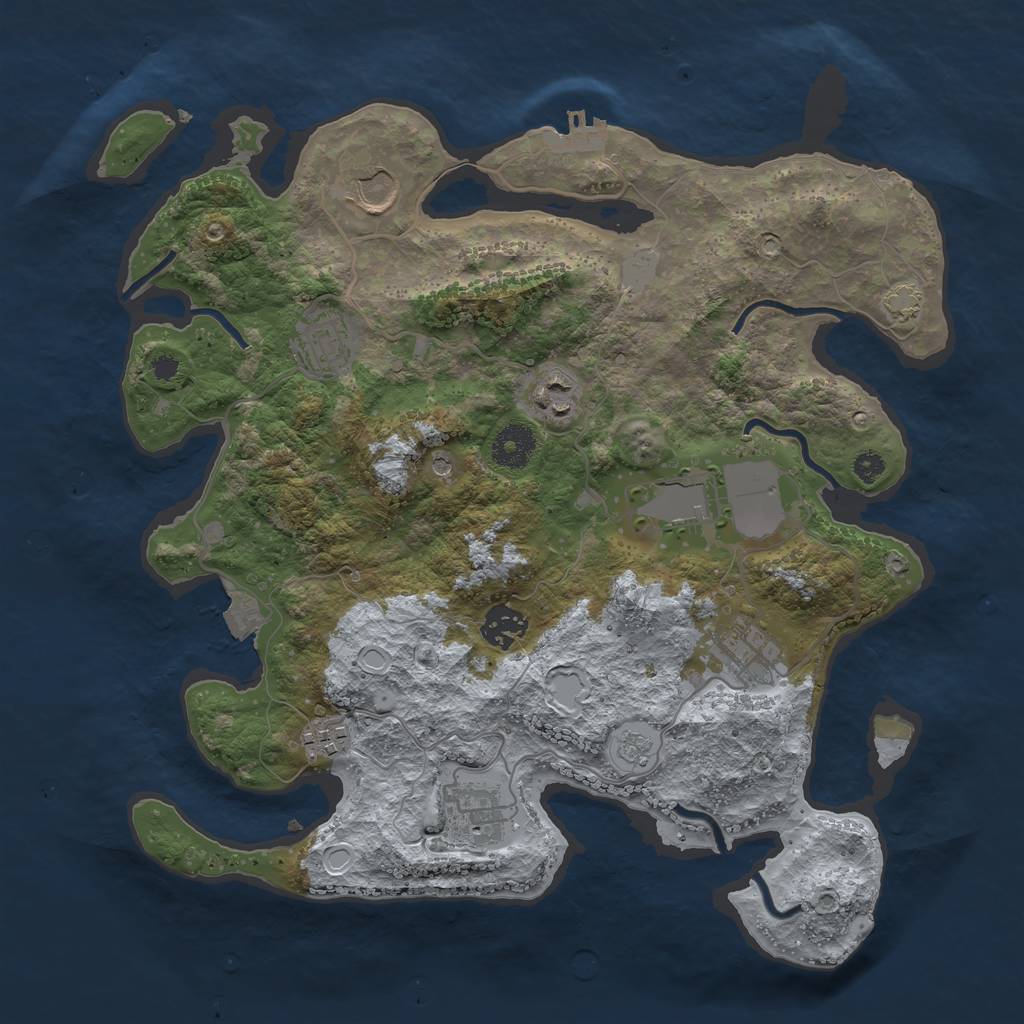 Rust Map: Procedural Map, Size: 3500, Seed: 110908743, 15 Monuments