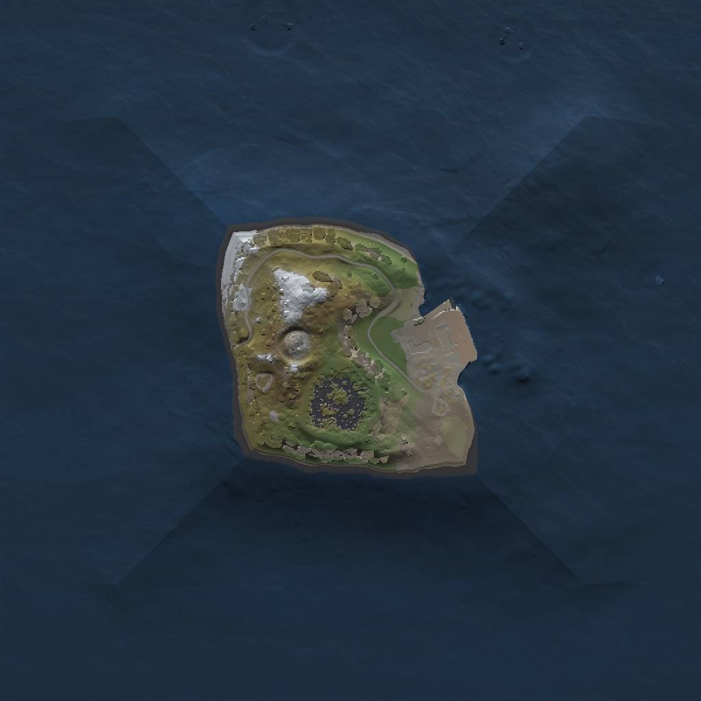 Rust Map: Procedural Map, Size: 1250, Seed: 1639795590, 3 Monuments