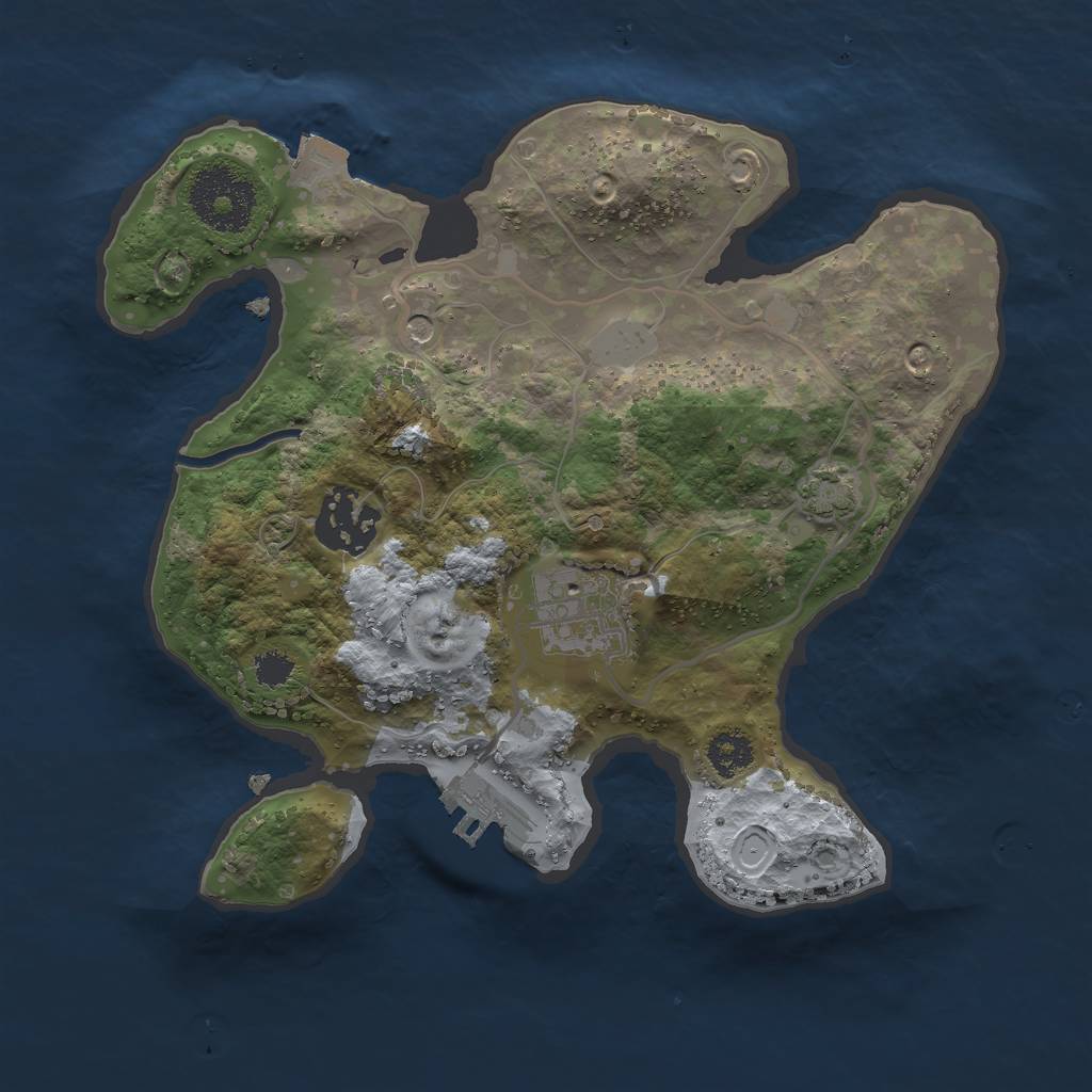 Rust Map: Procedural Map, Size: 2500, Seed: 5987, 8 Monuments